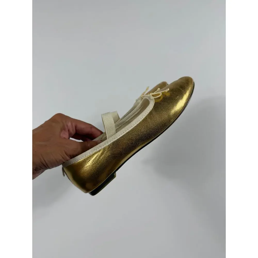 Crewcuts J.Crew Girls Strappy Ballet Flats Metallic Gold Mary Jane Size 2